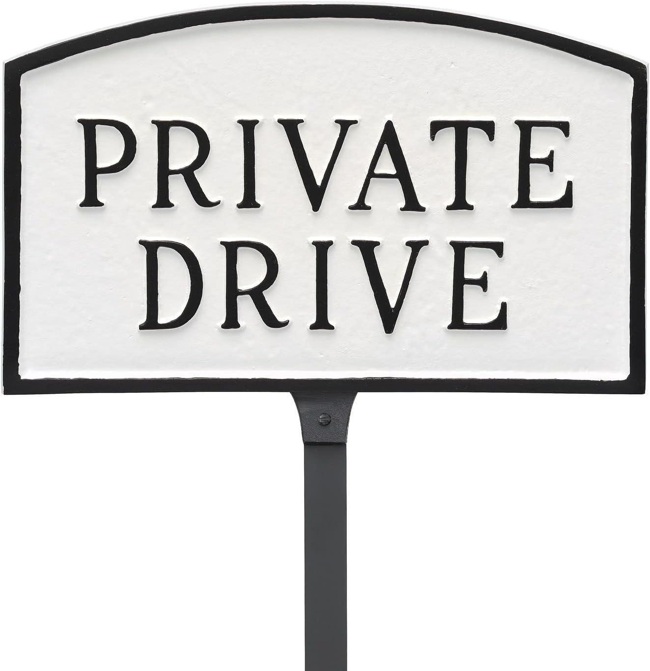 Placa de metal fundido con diseño de arco privado – Placa de exhibición de pared o césped – Aluminio recubierto de polvo – Resistente a los rayos UV