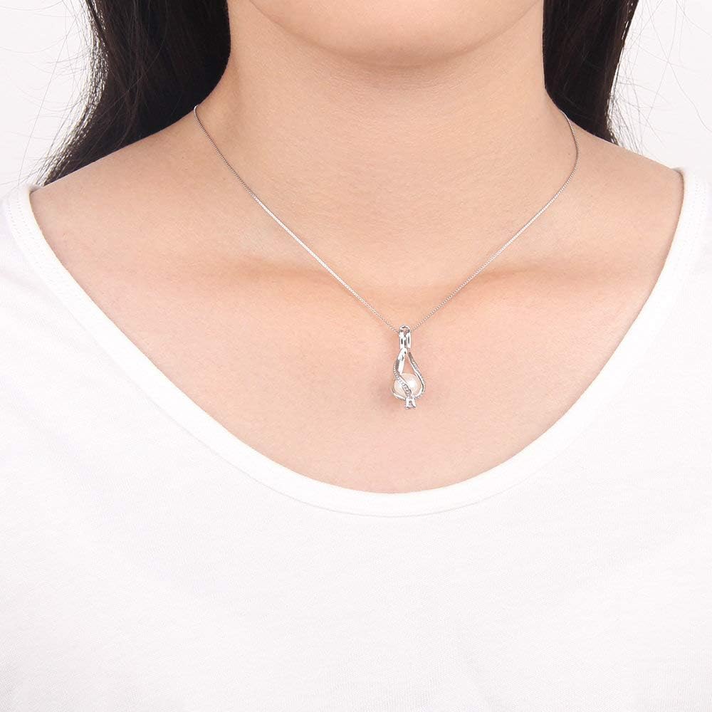 Colgantes de jaula de perlas retorcidas de plata esterlina para mujer, colgantes de jaula de perlas de diseño para fabricación de joyas de perlas,