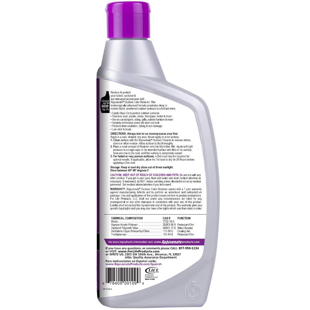 Rejuvenate Restaurador de color para exteriores (16 onzas) limpiador de gabinetes y muebles (24 onzas)