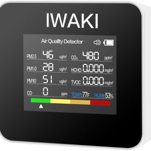 iwaki Detectores de monóxido de carbono 9 en 1 Monitor portátil de CO detecta monóxido de carbono (CO) Medidas CO2 PM2.5 TVOC HCHO PM1.0 PM10 para iwaki Detectores de monóxido de carbono 9 en 1 Monitor portátil de CO detecta monóxido de carbono (CO) Medidas CO2 PM2.5 TVOC HCHO PM1.0 PM10 para