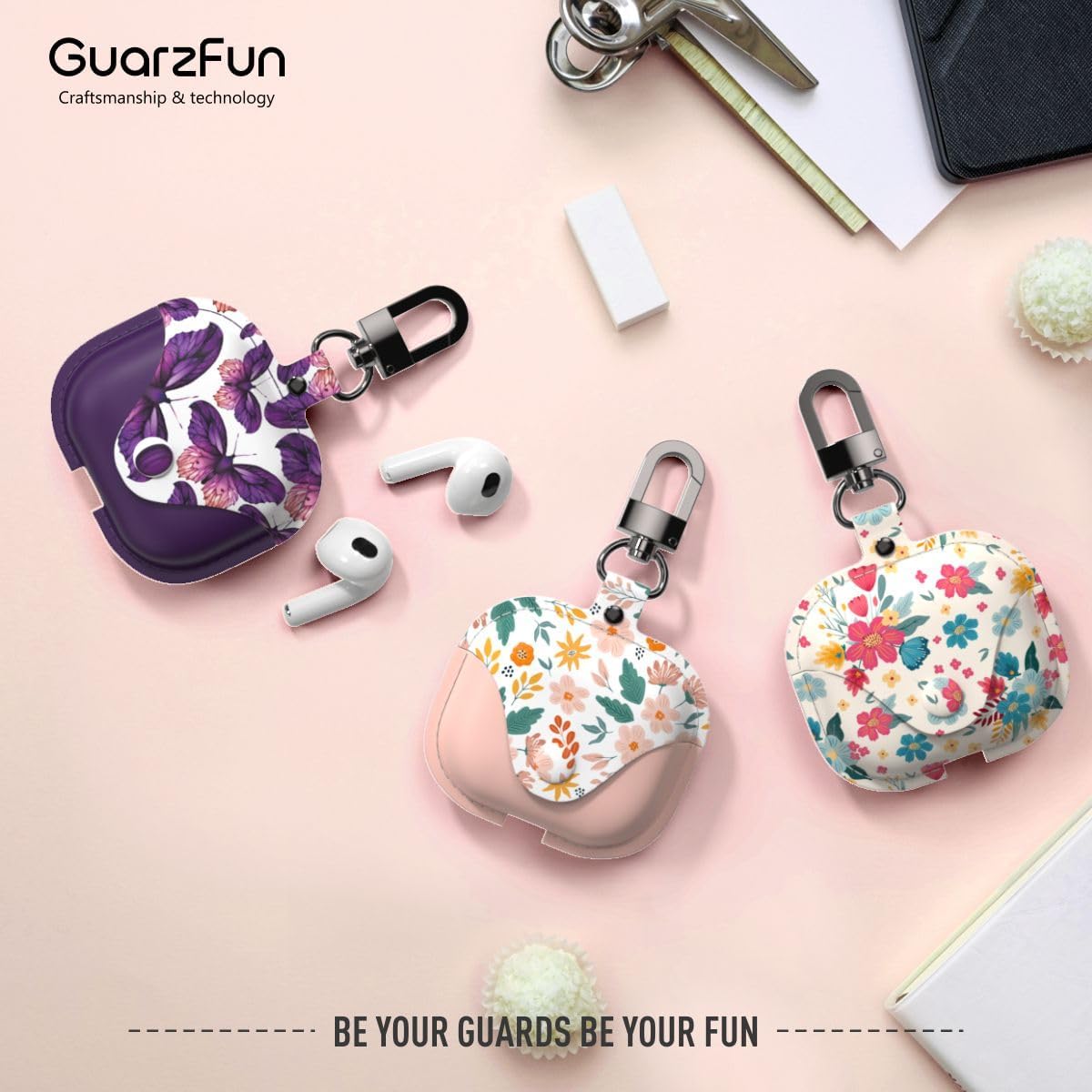 Funda de cuero para AirPods 3, funda de cuero para Airpod 3 para mujer, funda de cuero para Airpod 3 con llavero de cierre a presión seguro (rojo)