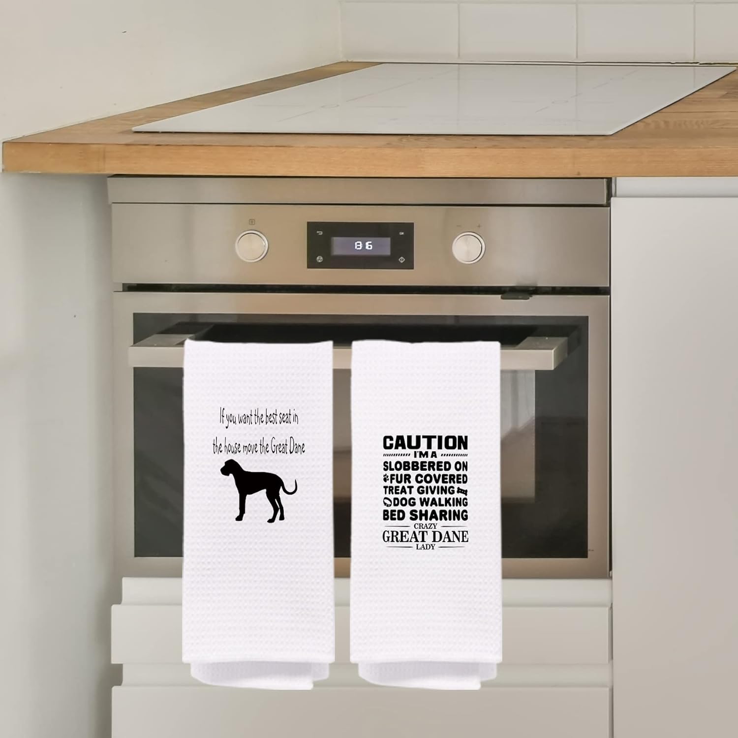 NEGIGA Juego de 4 toallas de cocina y paños de cocina divertidos de 24 x 16 pulgadas, decoración divertida para perros, toallas de baño para cocina