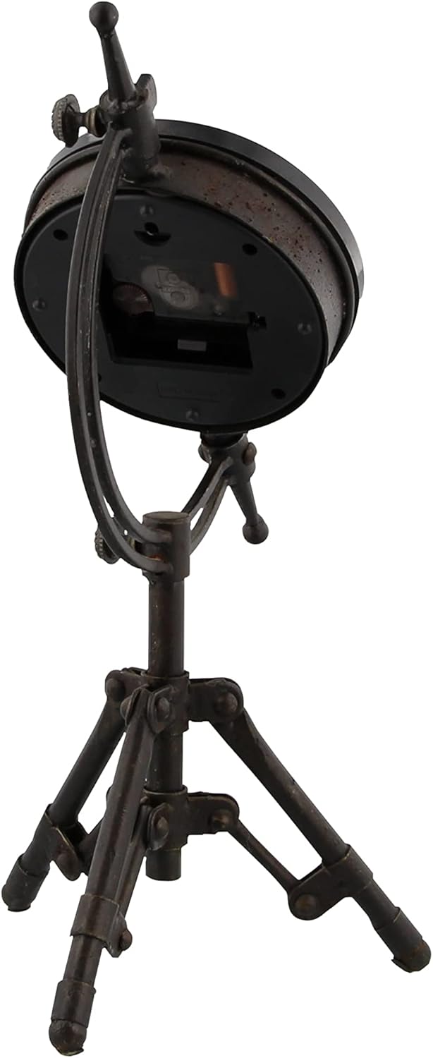 Deco 79 Reloj de trípode de metal, 7″ x 7″ x 14″, negro