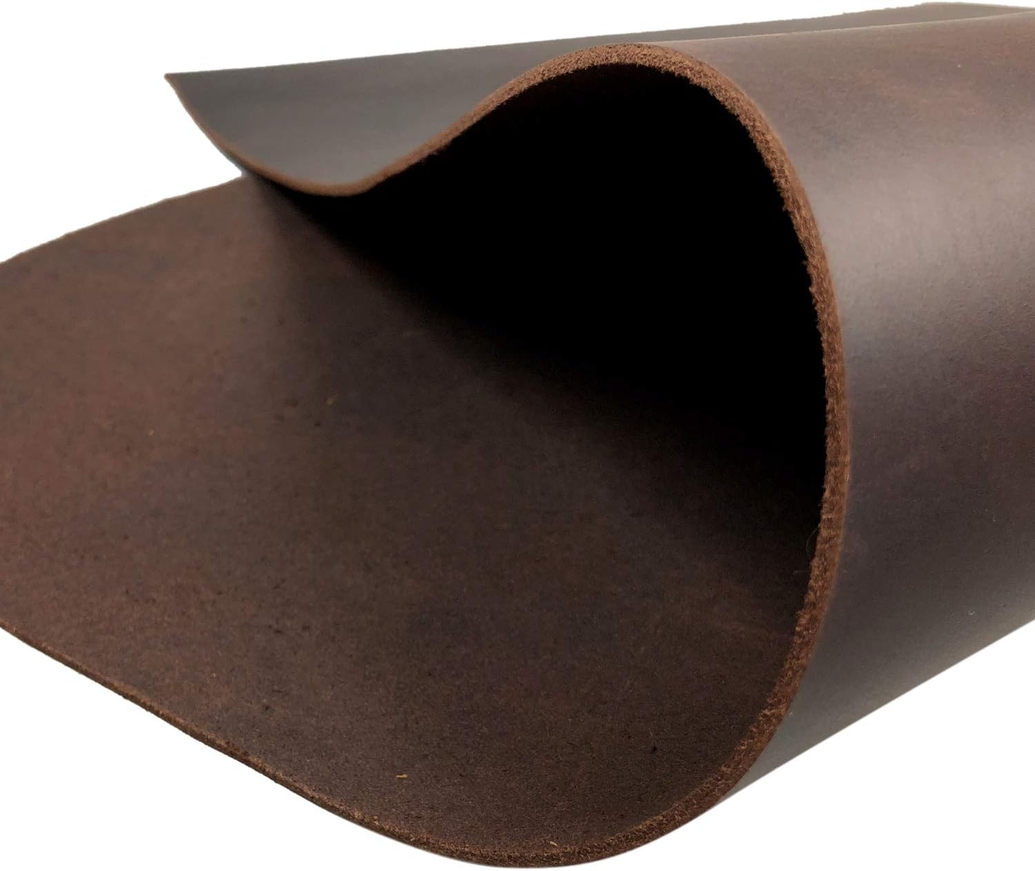 Cuero de vaca precortado de 5-6 onzas, 0.071-0.079 in de grosor, cuero de vaca encerada, bricolaje (marrón, 12 x 48 pulgadas)
