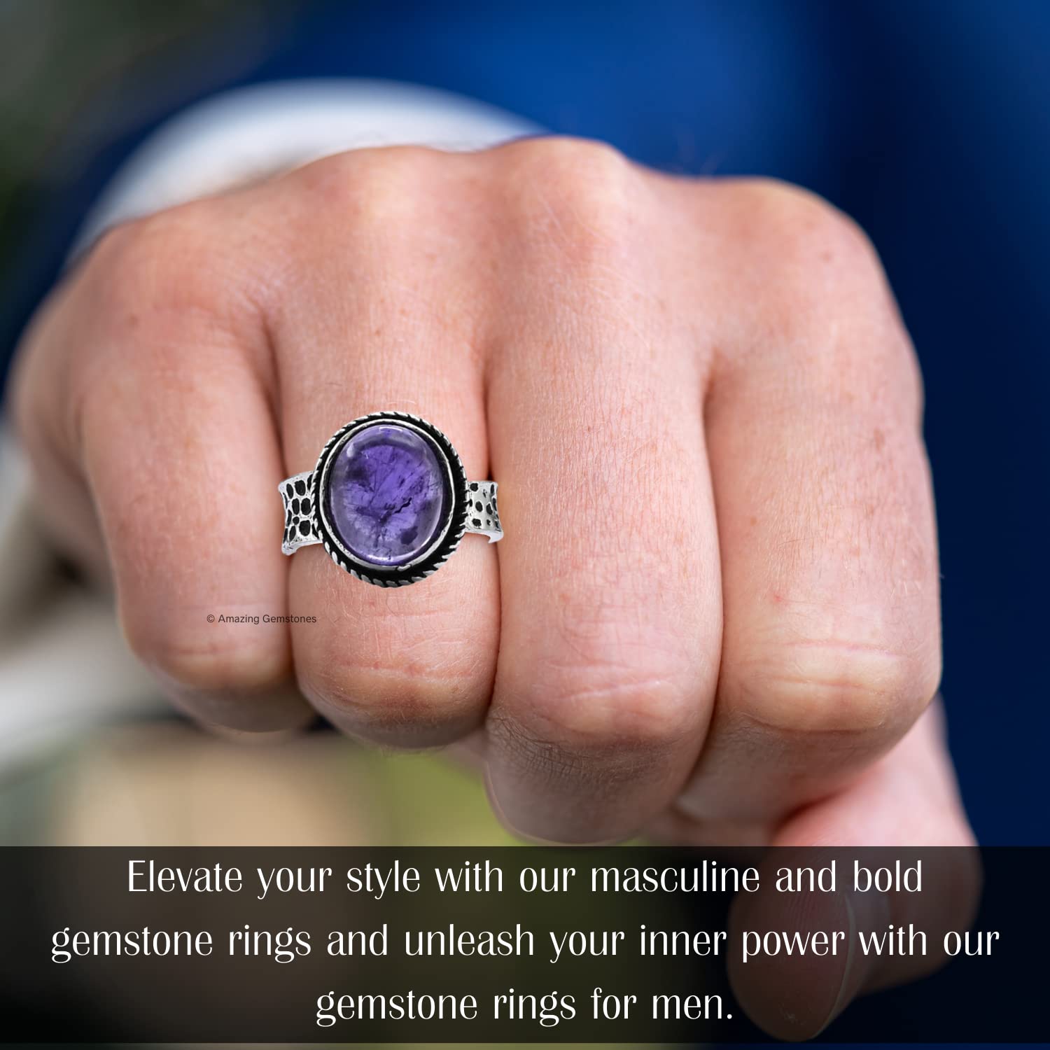 Amethyst Rings for Women and Teen Girls – Silver Amethyst Crystal Ring Birthstone Jewelry – Healing Crystal Gifts for Her, Mothers Day, Christmas –