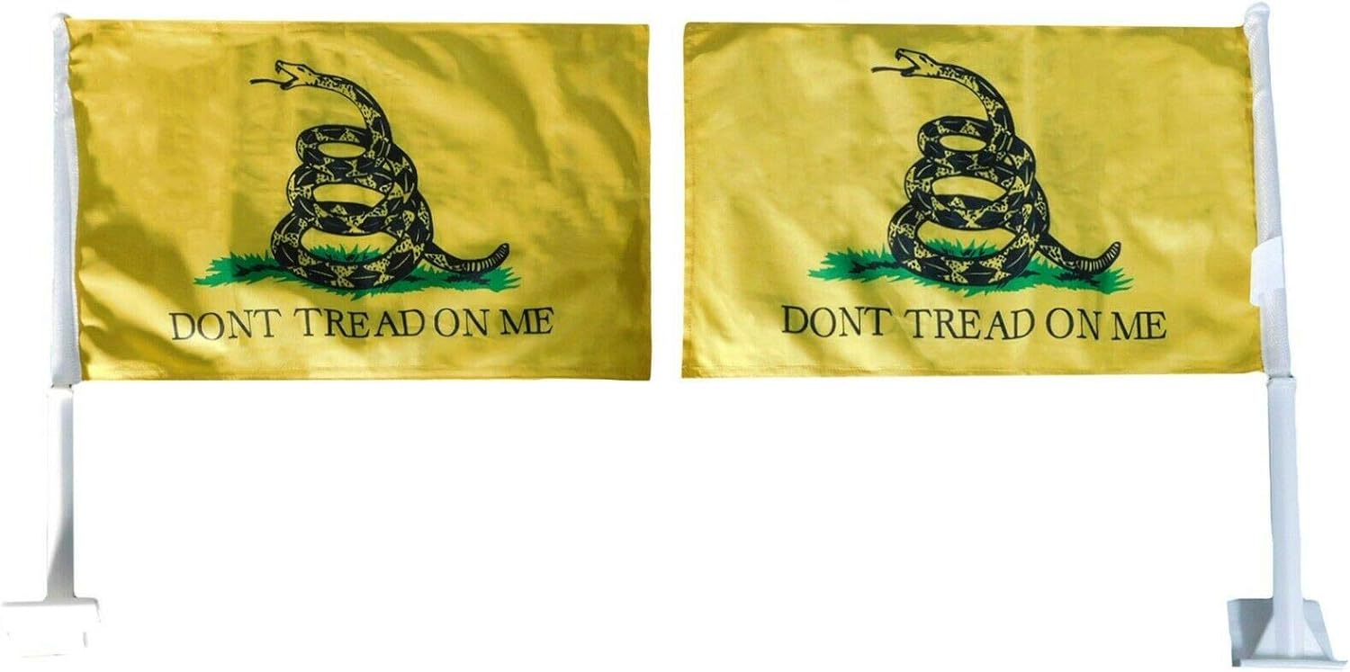 Premium 12 Pack Gadsden DTOM Rough Tex Knit Double Sided 11″x18″ Car Flag