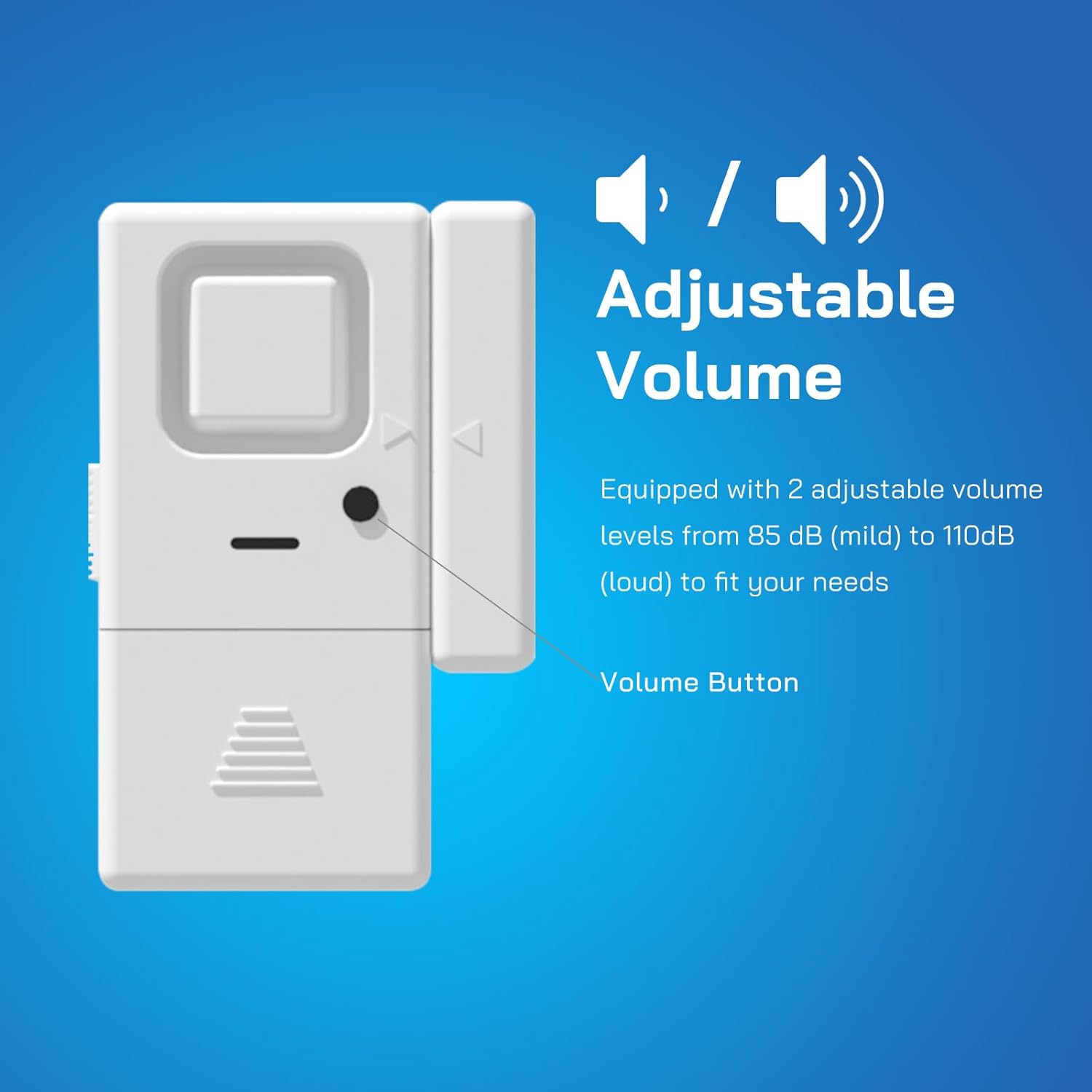 Alarma de puerta y ventana, paquete de 6 unidades, sensor de alarma de puerta de volumen ajustable, alarma inalámbrica para seguridad de los niños,
