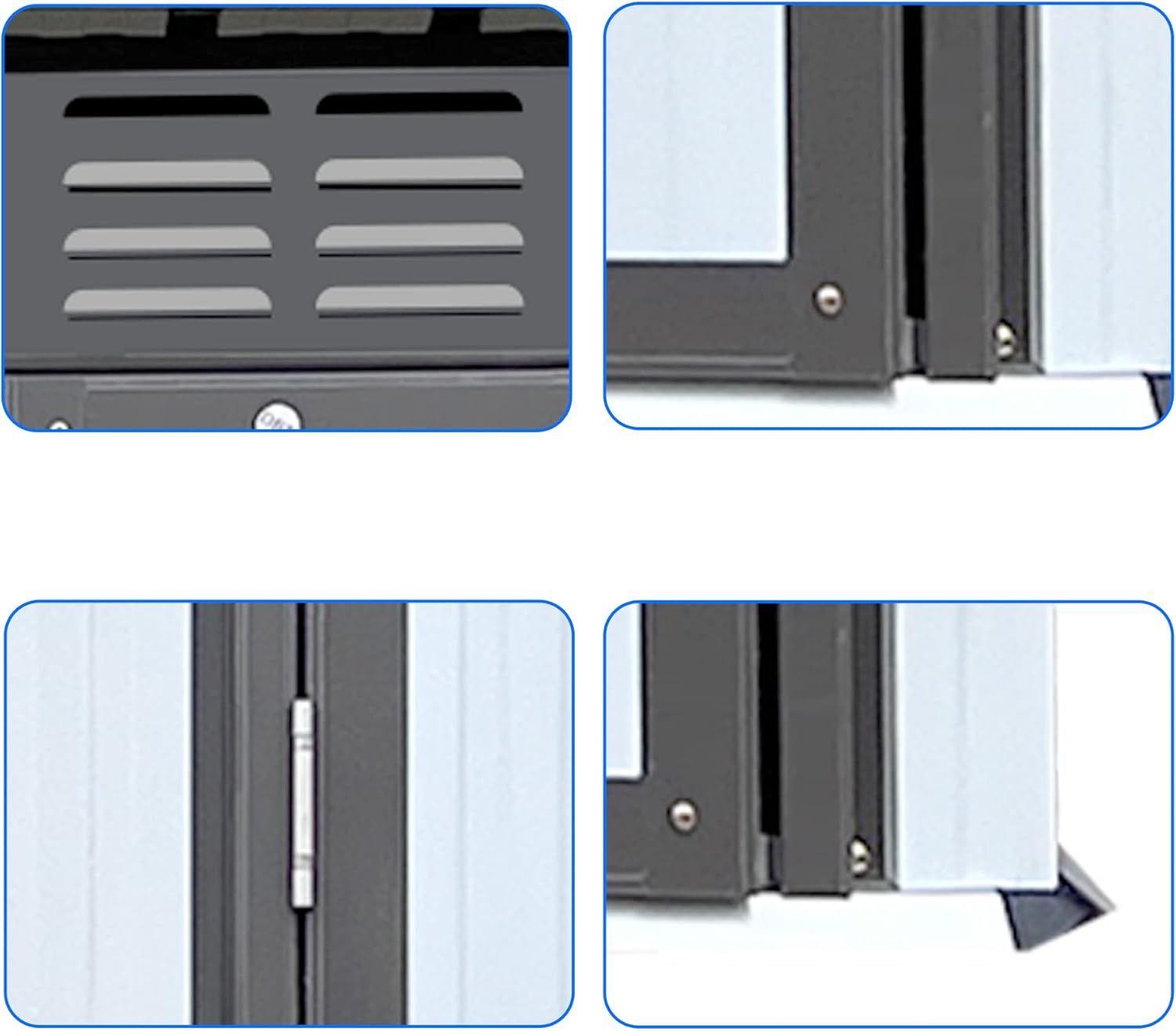 Cobertizo de almacenamiento de metal de 5 x 3 pies, cobertizo para exteriores con ventilación de aire, cobertizo de herramientas impermeable con