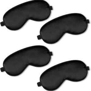 BBTO Máscara de seda para dormir, 4 unidades, máscara de ojos suave con correa ajustable para el hombro, máscara de ojos para sombrear el sueño, BBTO Máscara de seda para dormir, 4 unidades, máscara de ojos suave con correa ajustable para el hombro, máscara de ojos para sombrear el sueño,