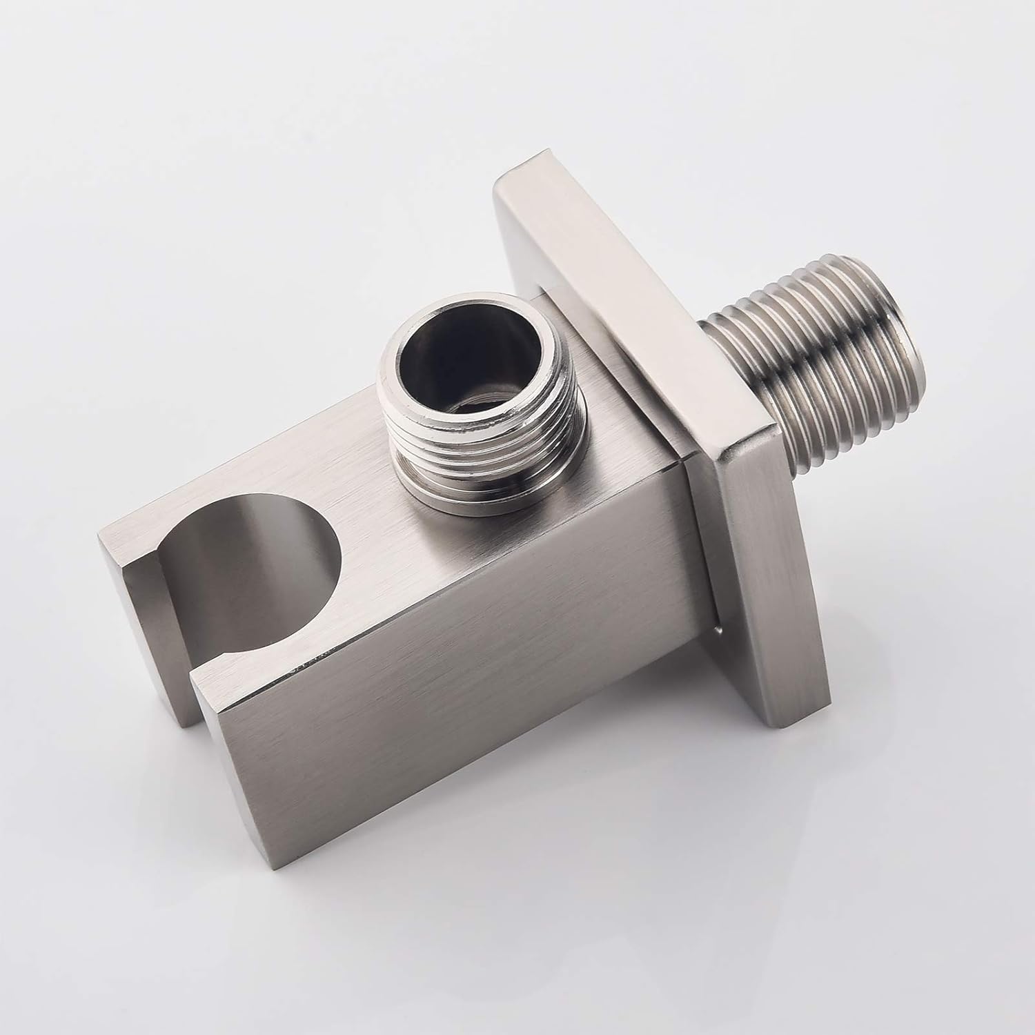 Keymark – Codo de suministro de pared con soporte de ducha de mano, conector de manguera de ducha cuadrado de latón de 12 pulgada, montaje en pared,