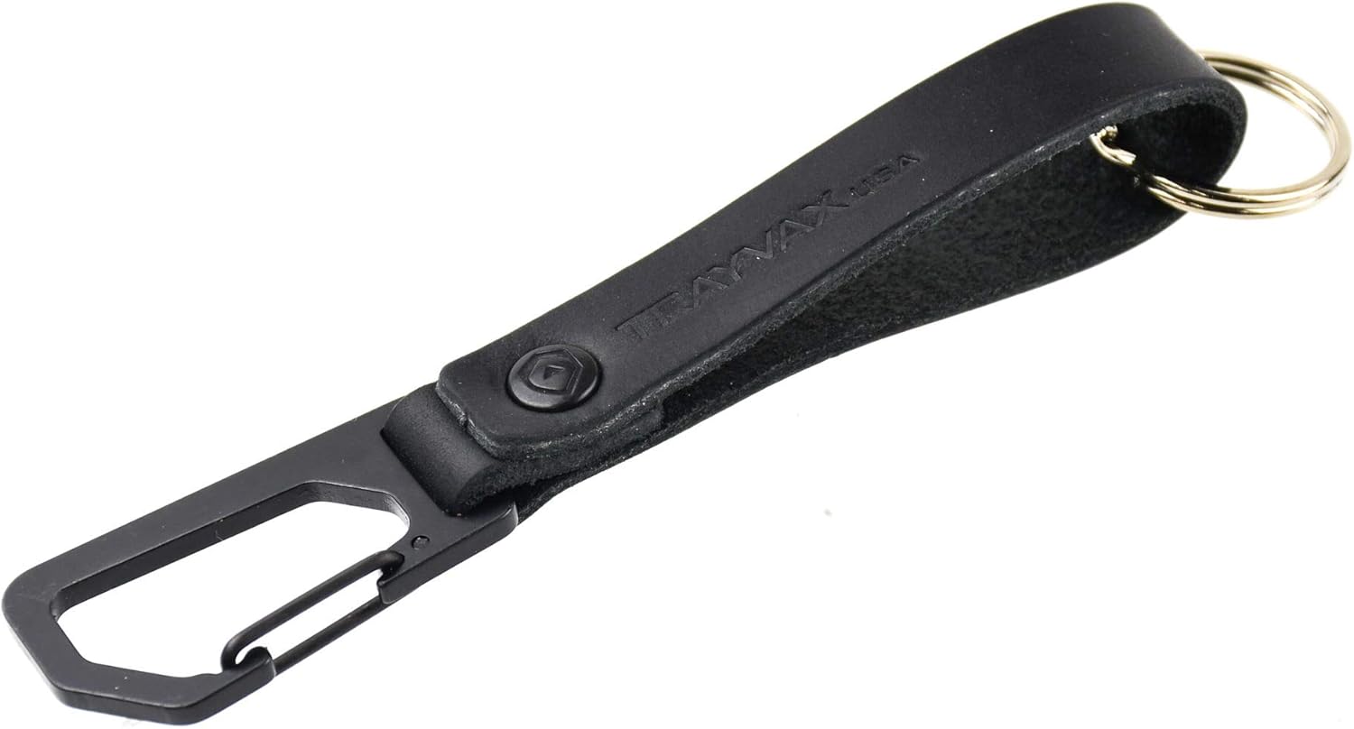 Trayvax Keyton Clip Mosquetón Llavero Acero Inoxidable, Negro, Metal Negro, Stealth Negro, Negro