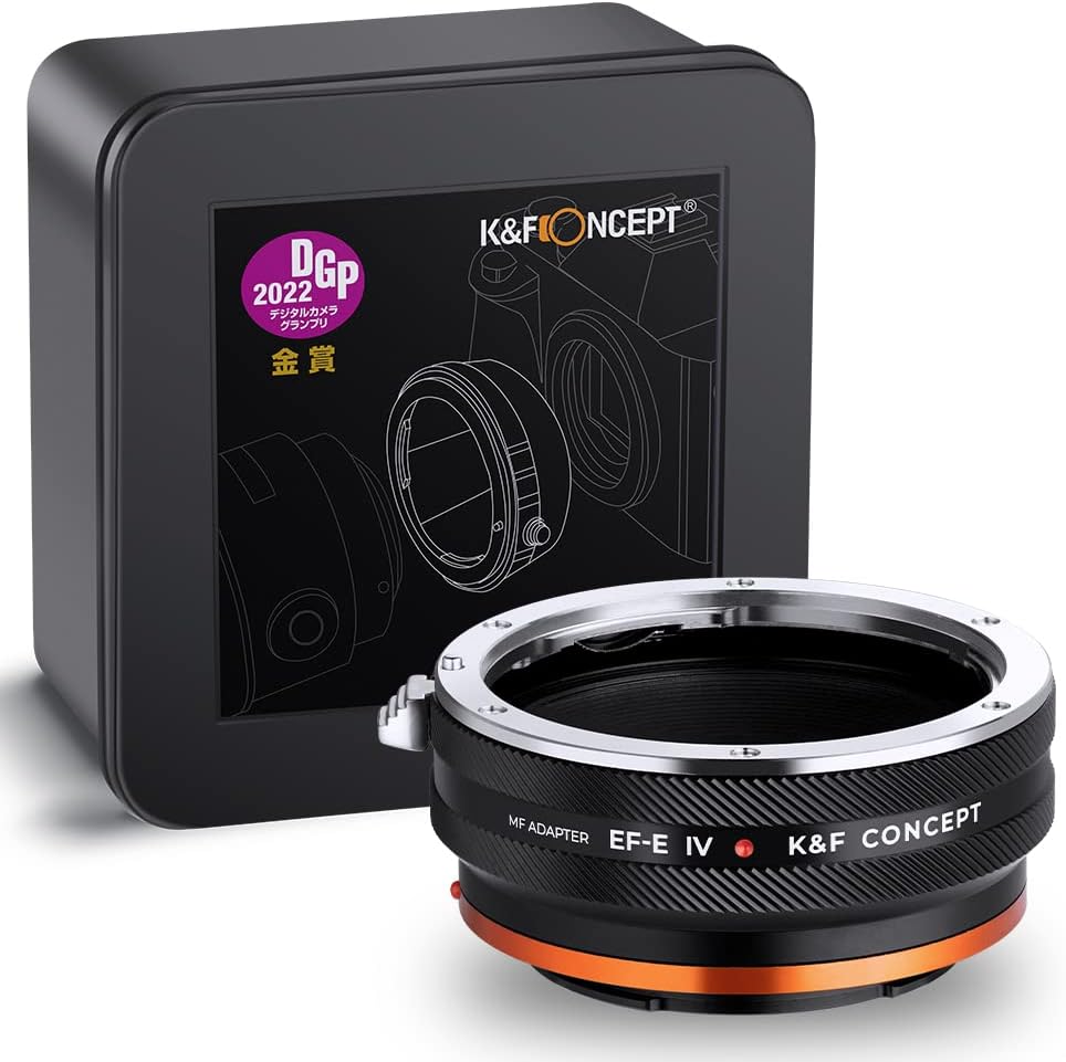 K&F Concept Adaptador de montaje de lente EOS-NEX IV IV Enfoque manual compatible con lente Canon (EFEF-S) y cuerpo de cámara Sony E, sin enfoque