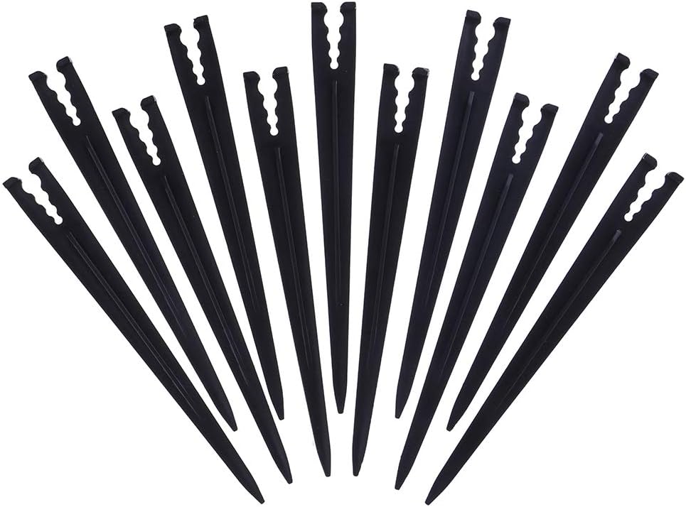 200 estacas de plástico para riego por goteo para manguera de tubo de 14 de pulgada, soporte de manguera de riego de 47 o 35 y emisoreskits de riego