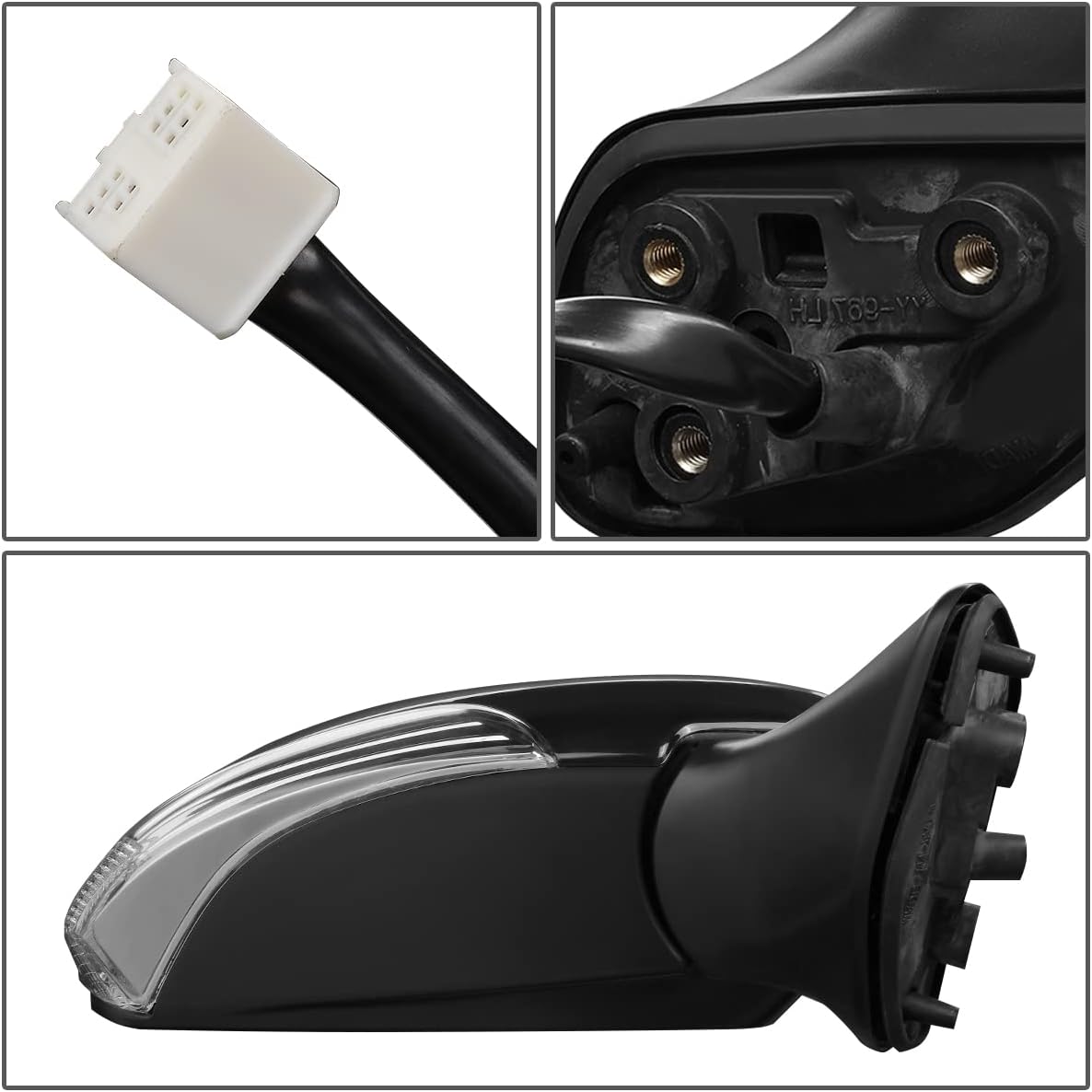 DNA Motoring OEM-MR-TO1321352 Espejo retrovisor calefactable ajustable con calefacción lateral derecho con señal de giro compatible con 15-17 Prius V