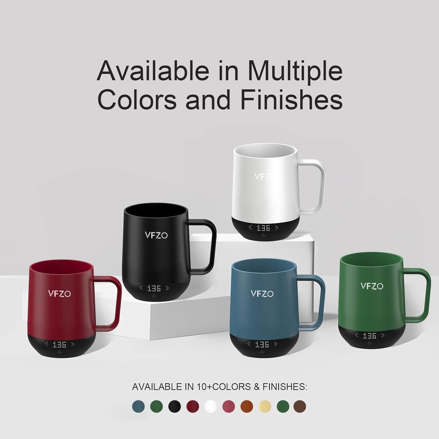 Taza inteligente con control de temperatura, pantalla LED de taza de café autocalentable, duración de la batería de 180 minutos, caliente hasta 149