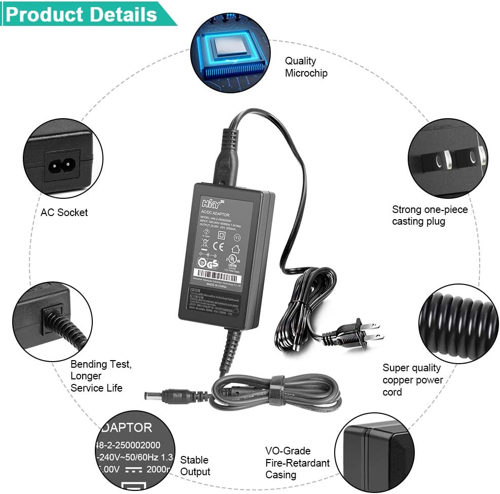 HKY Adaptador de CA de 25 V compatible con LG Electronics SH4 2.1ch 300W 360W SK5Y SK6Y SK8Y NB3540 NB5540 NB5541 AS851 LAS851M DA-50F25 DA-38A25