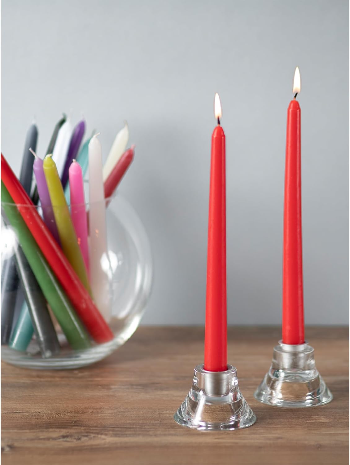 Candwax – Velas cónicas de 12.0in, sin goteo, sin perfume, cera de parafina con mechas de algodón, 10 horas de combustión