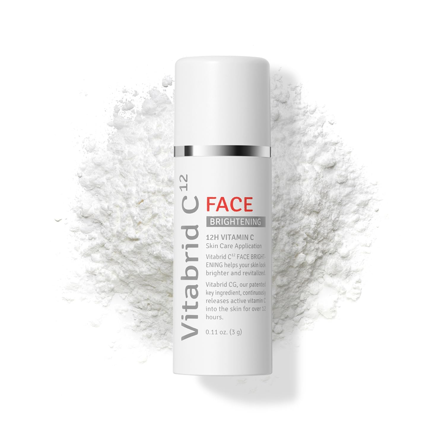 Polvo iluminador facial con vitamina C para el rostro con niacinamida  Vit C cristalizado activo de 12 horas para el cuidado de la piel, tono de