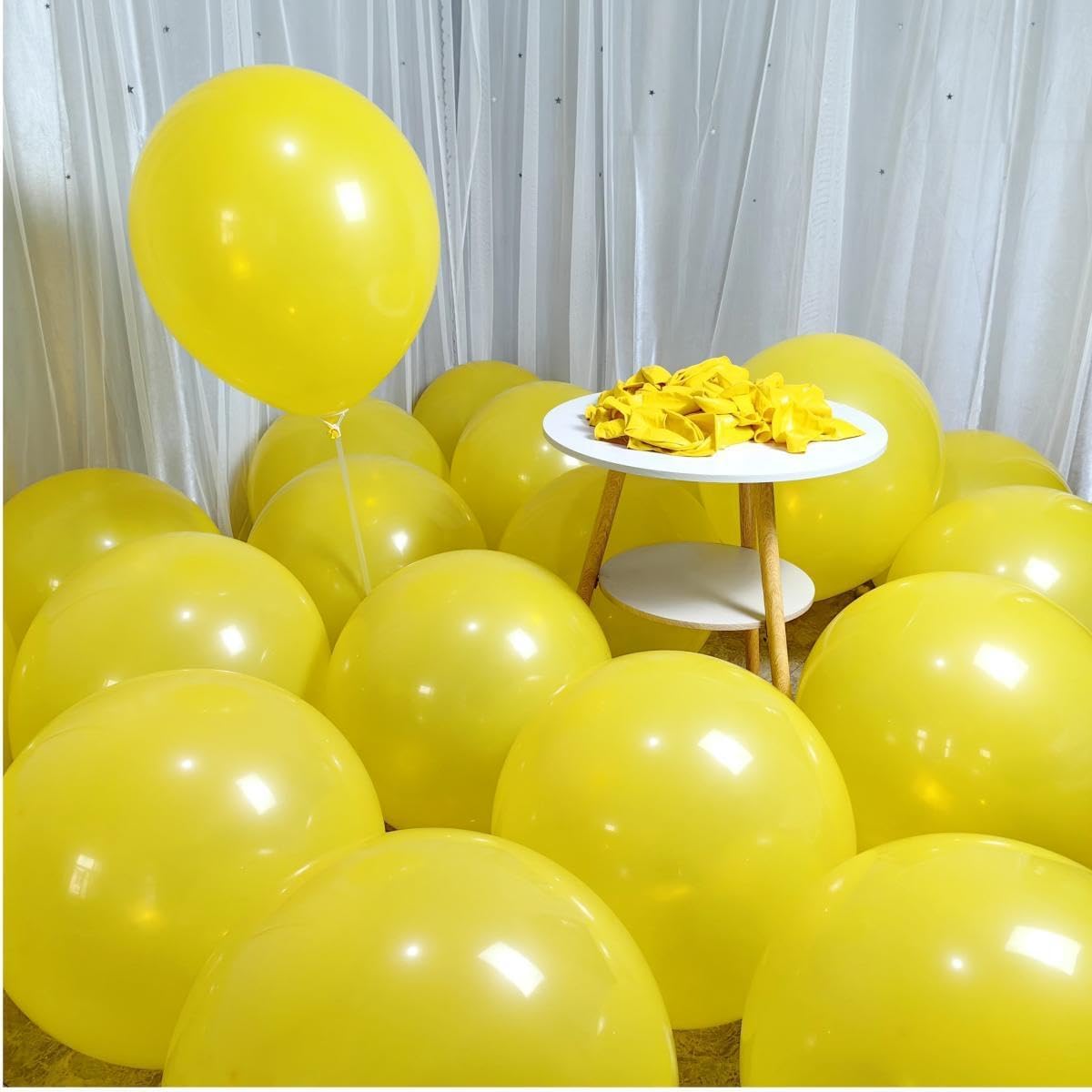 Paquete de 90 globos amarillos de látex amarillo de 18 pulgadas para decoraciones de fiestas y eventos ZWZLIULIAN