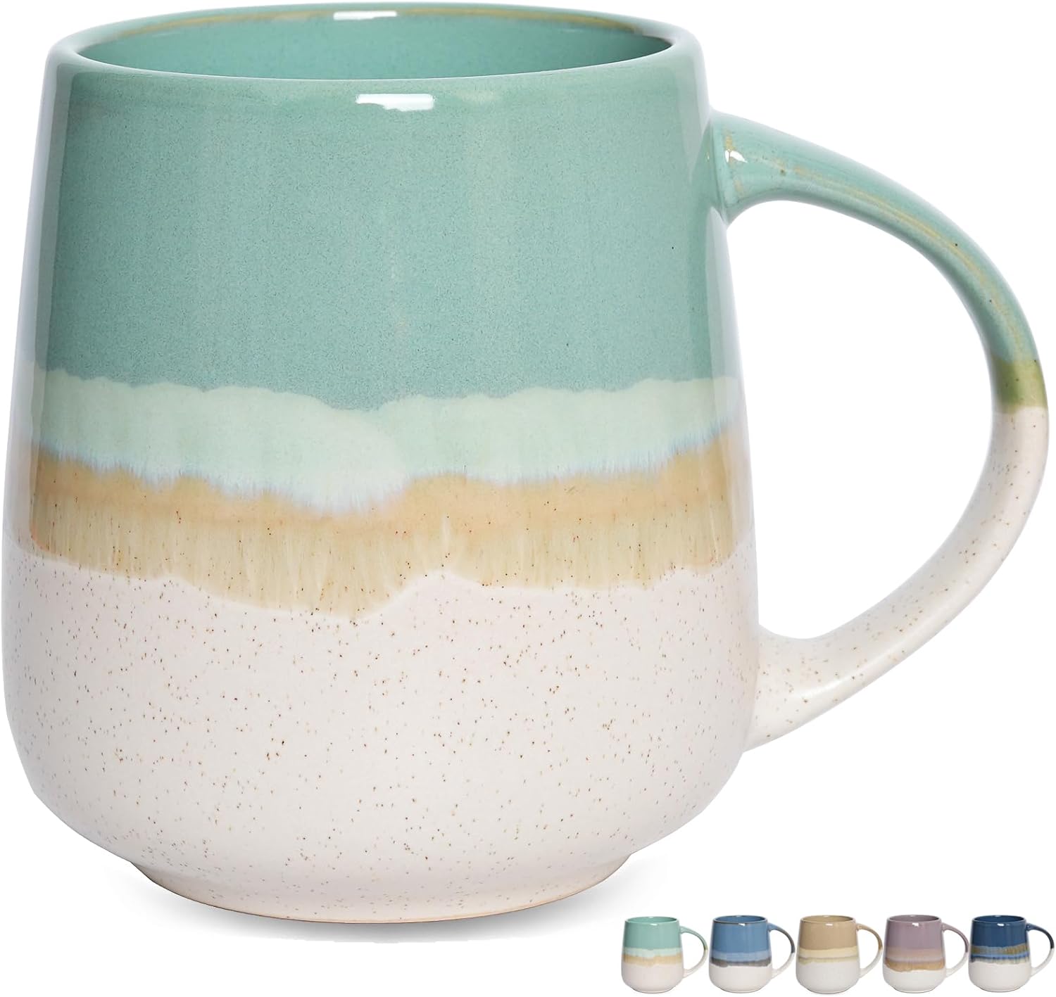 Bosmarlin Taza de café de cerámica extragrande, 23 onzas, apta para lavavajillas y microondas, taza de té grande de gran tamaño para oficina y hogar