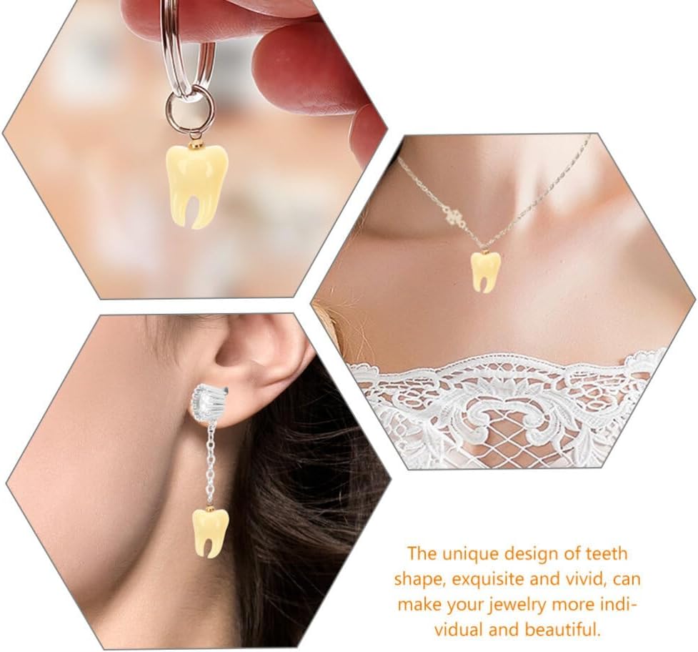 SEWACC 10 dijes humanos colgantes de bricolaje artesanales divertidos joyas colgantes adornos de dientes para hacer joyas, collares, pulseras,
