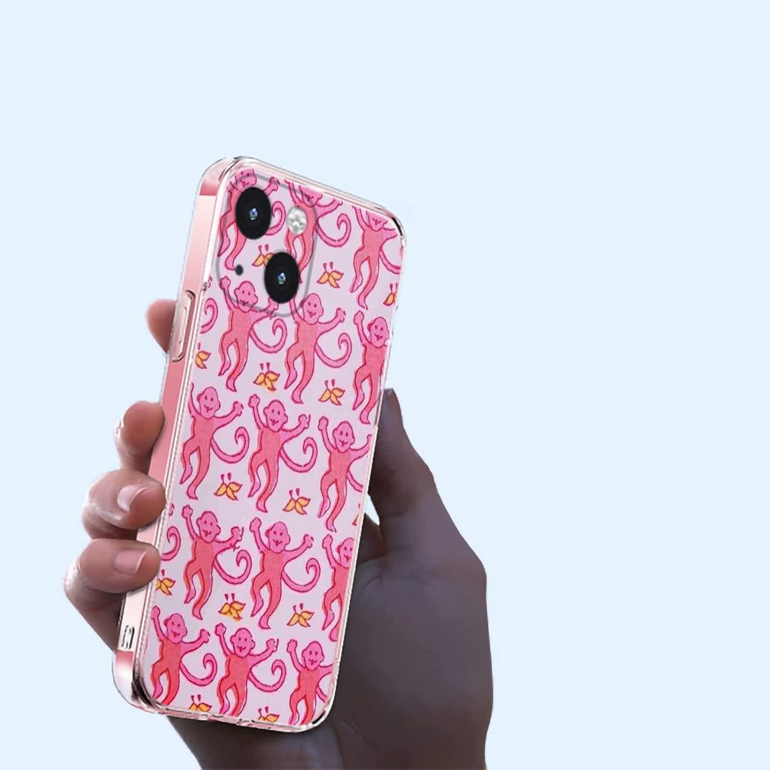 Funda para teléfono compatible con iPhone Xs Max Pink Pure Clear Phone Funda impermeable accesorios de conejo con dije de rodillo