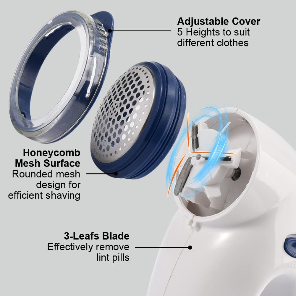 windson Removedor de pelusa para afeitadora de tela, afeitadora de ropa con 5 alturas ajustables, desfuzzer para suéter y pelusas para ropa, muebles