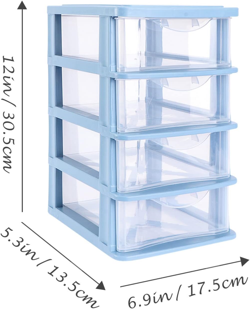Organizador de maquillaje Cajón 1pc 3 Cajón Organizador de almacenamiento de escritorio Caja de almacenamiento de plástico azul