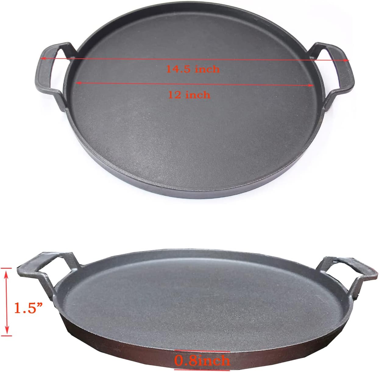 Dongftai CG42A – Plancha de hierro fundido de 12 pulgadas con asas para parrilla Weber Original de carbón de 22 12 pulgadas, ahumadores de 22.5