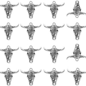 ZHLZTYYL Metal Cow Enamel Pendants Western Cowboy Charms Antique Silver Alloy Pendants Charms for Earring Necklace Bracelet Key Chain Jewelry Craft ZHLZTYYL Metal Cow Enamel Pendants Western Cowboy Charms Antique Silver Alloy Pendants Charms for Earring Necklace Bracelet Key Chain Jewelry Craft