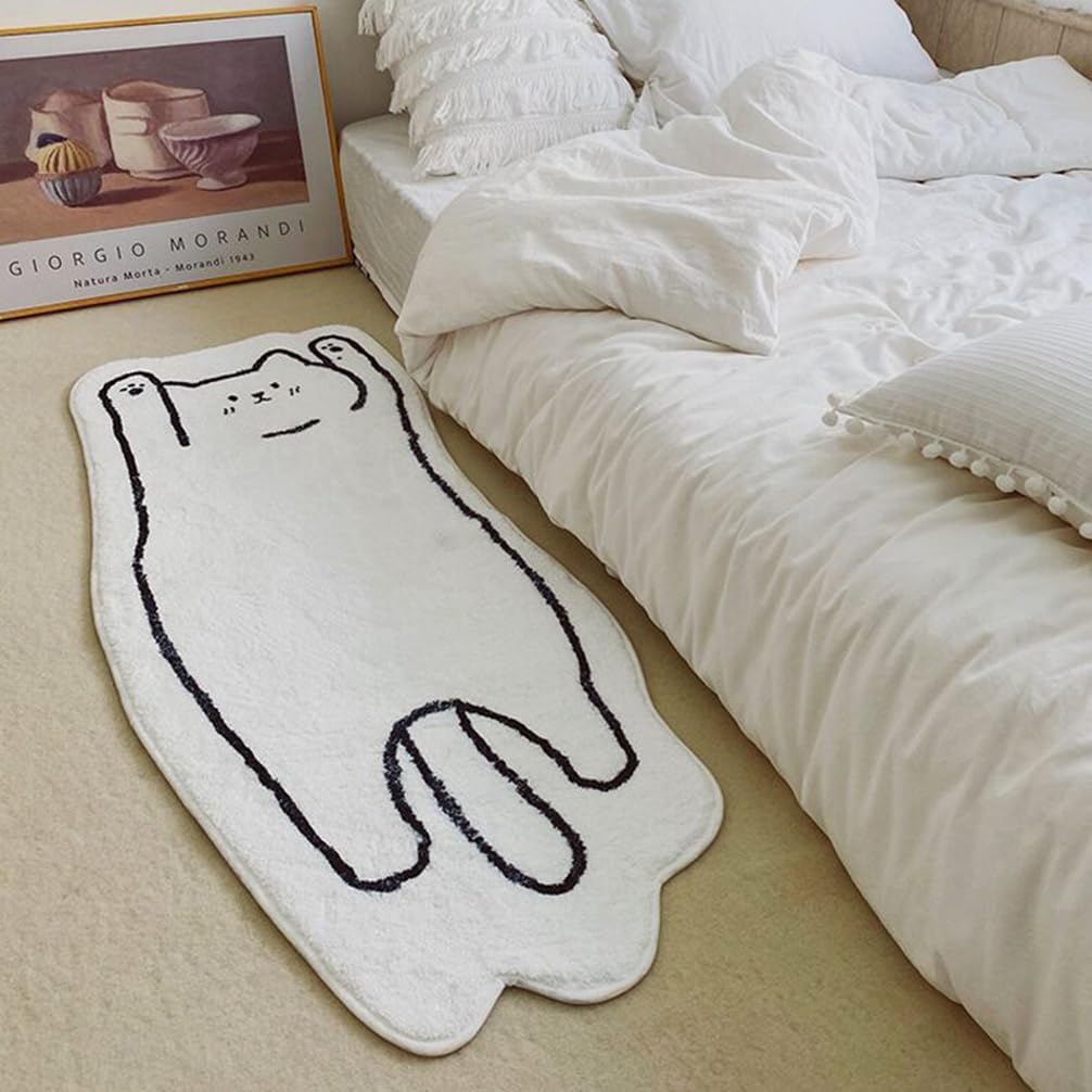 NIOKIT Alfombras de baño de microfibra ultra suaves antideslizantes para ducha y bañera, lindos tapetes de pasillo de gatos, lavables a máquina,