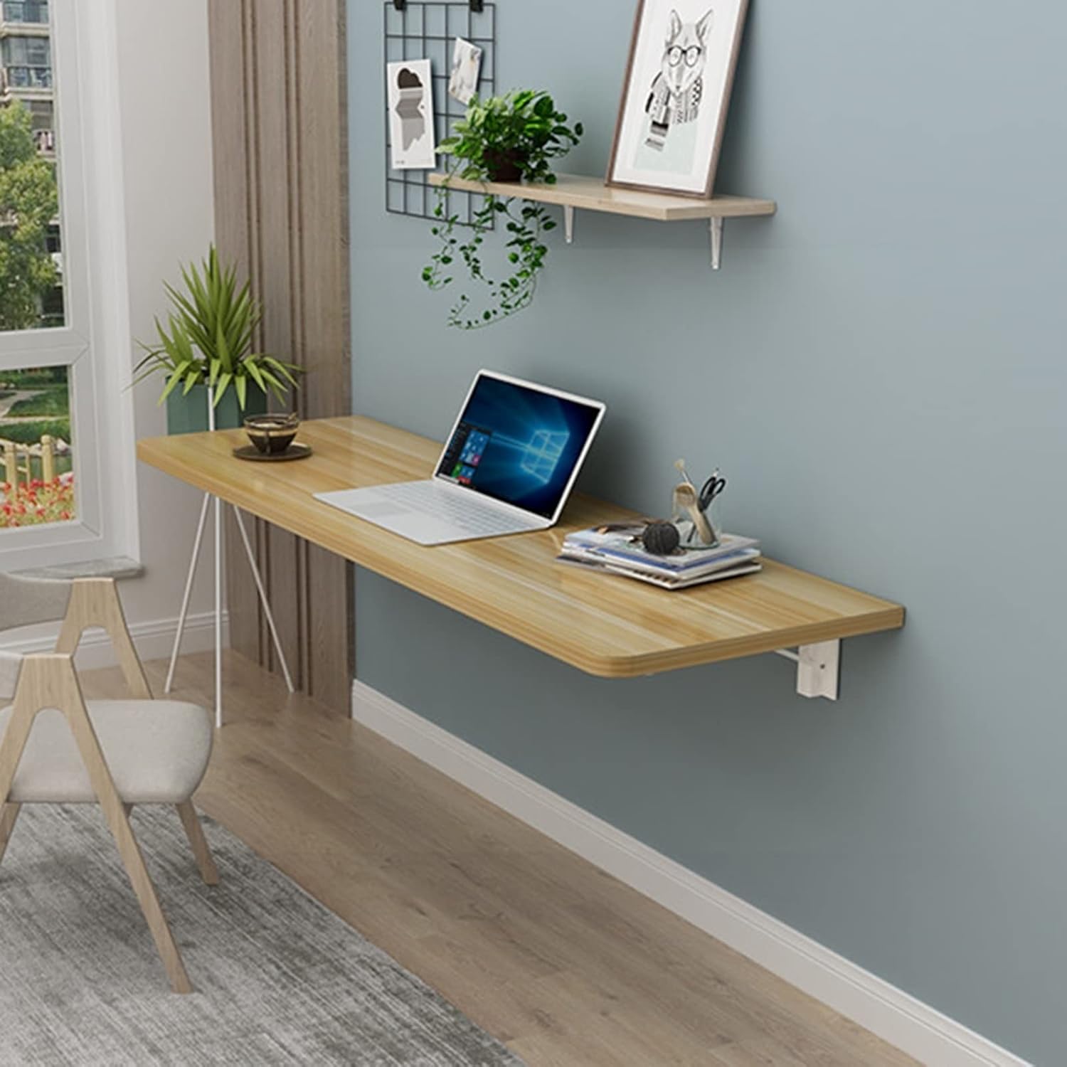 Mesa plegable montada en la pared, ahorro de espacio, escritorio para computadora, mesa de lavandería, mesa plegable de pared para ropa plegable,