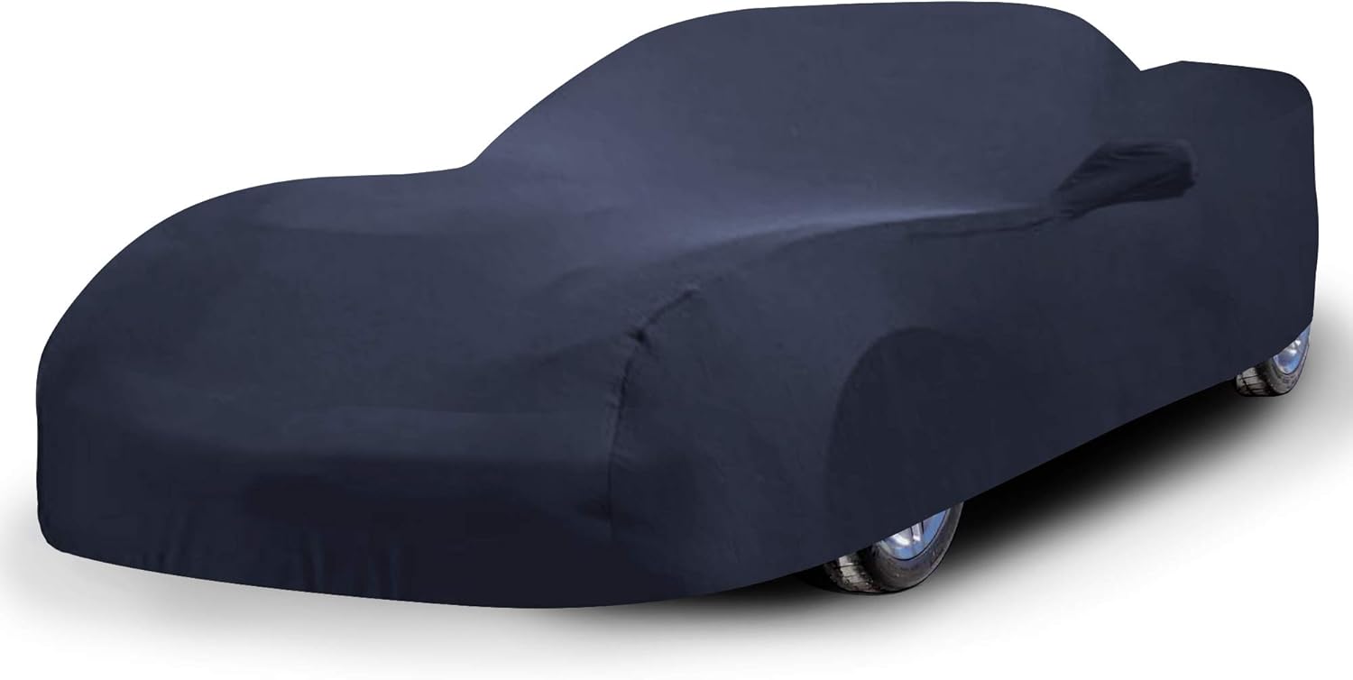 DaShield SoftTec – Funda de satén para automóvil para Chevrolet Corvette C6 2010 2011 con bolsillo de espejo, tela suave elástica, color negro, de