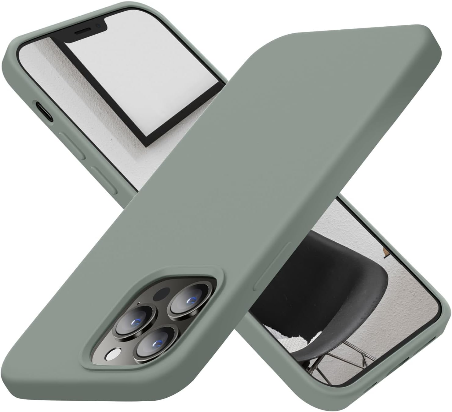 Cordking Funda diseñada para iPhone 13 Pro, funda de silicona ultra delgada, a prueba de golpes, con forro de microfibra suave antiarañazos, 6.1