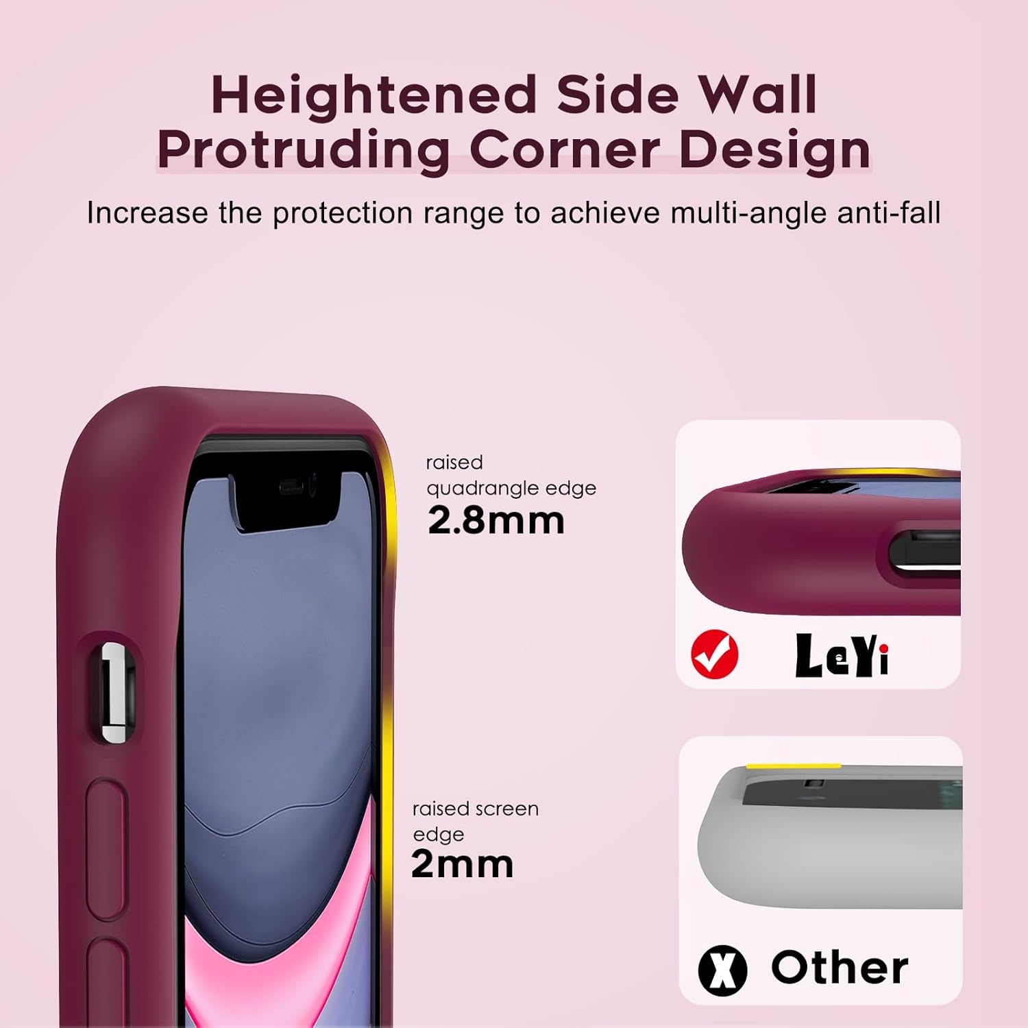 LeYi Funda para iPhone 11 con 2 protectores de pantalla de vidrio para mujeres, niñas y niños, funda de silicona líquida a prueba de golpes con