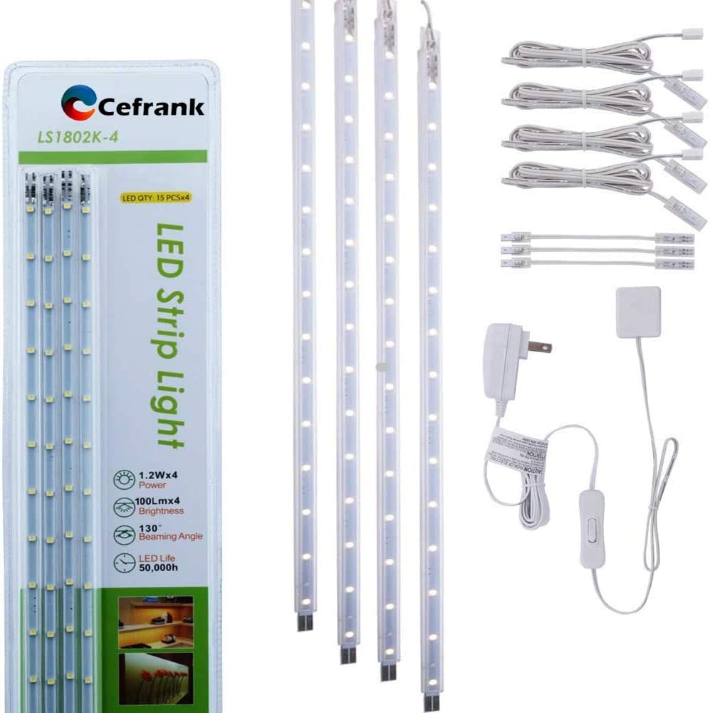 (4) Kit de barra de luz de pantalla LED de 16 pulgadas de color blanco puro de 6000 K y (6) barras de luz enlazables de 12 pulgadas de color blanco