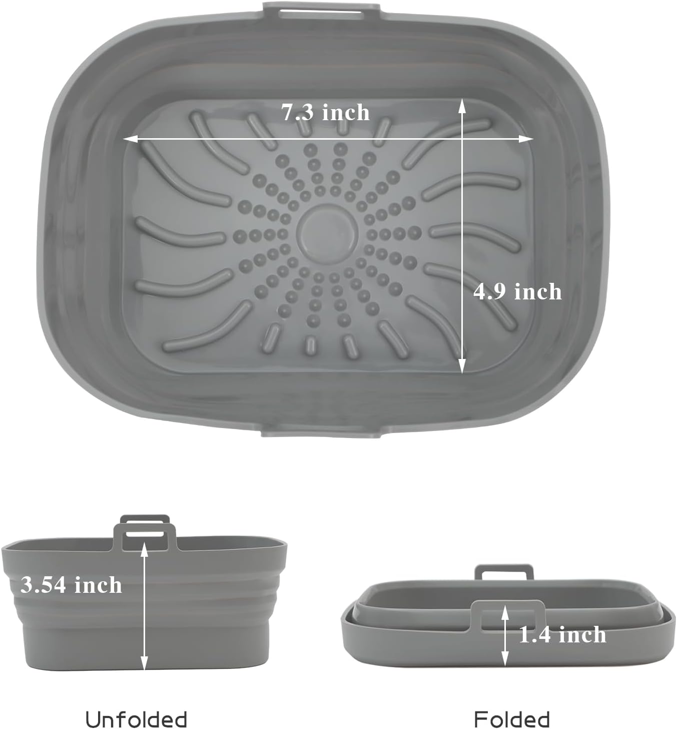 Aichoof Forro rectangular para freidora de aire, olla redonda de silicona reutilizable, diseño de filtro de aceite antiadherente, tapete de cocina