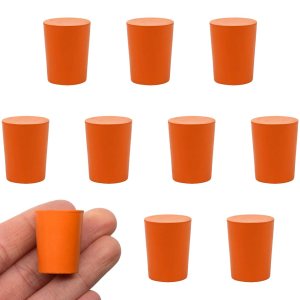 Paquete de 10 tapones de goma maciza Tamaño 0.669 in inferior, 0.787 in superior, 1.024 in de longitud Naranja Calidad superior, goma sólida Paquete de 10 tapones de goma maciza Tamaño 0.669 in inferior, 0.787 in superior, 1.024 in de longitud Naranja Calidad superior, goma sólida
