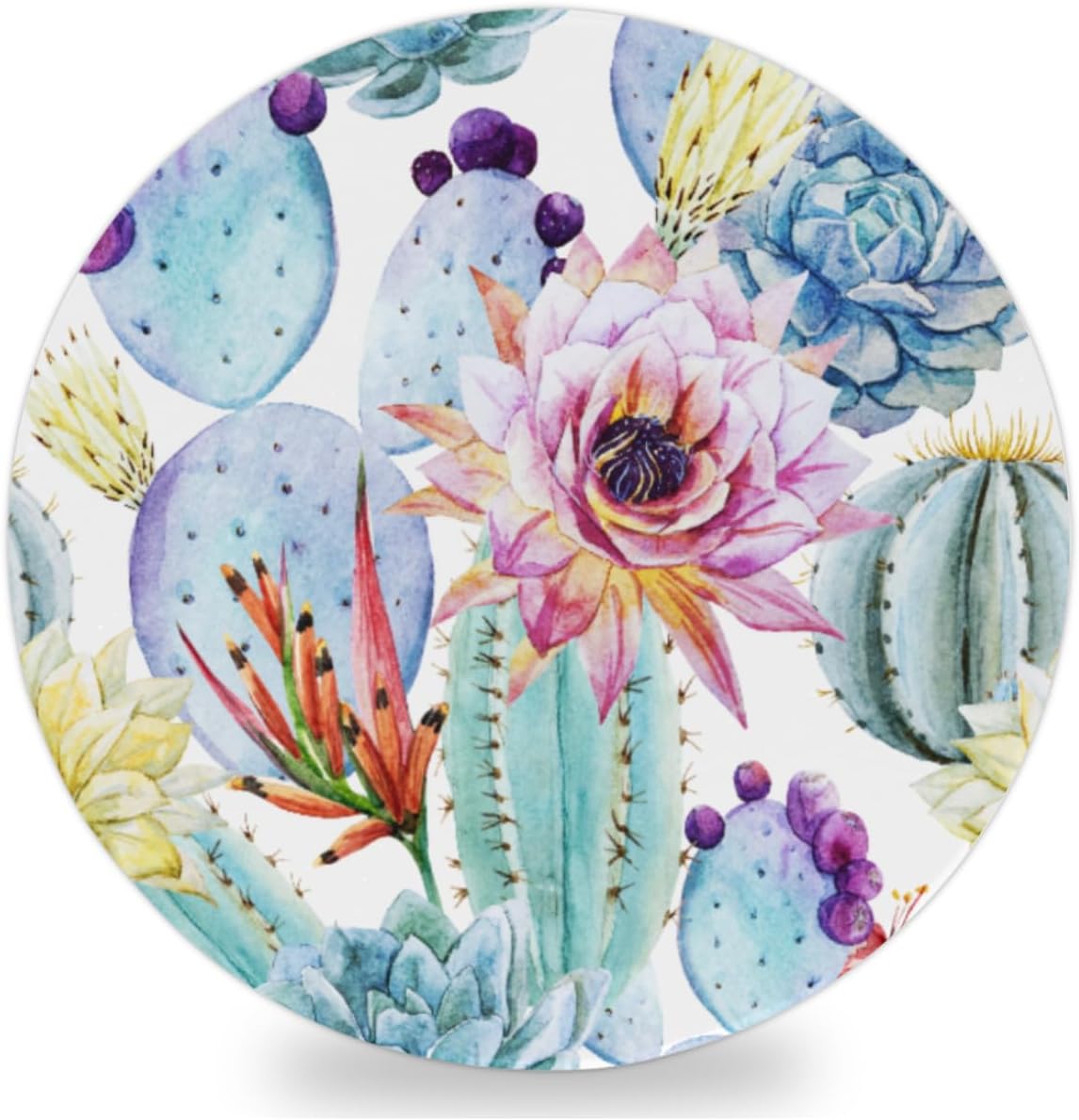 1 posavasos para bebidas, juego de posavasos de corcho absorbente de cactus para bebidas, tapete redondo para plantas suculentas, posavasos para el
