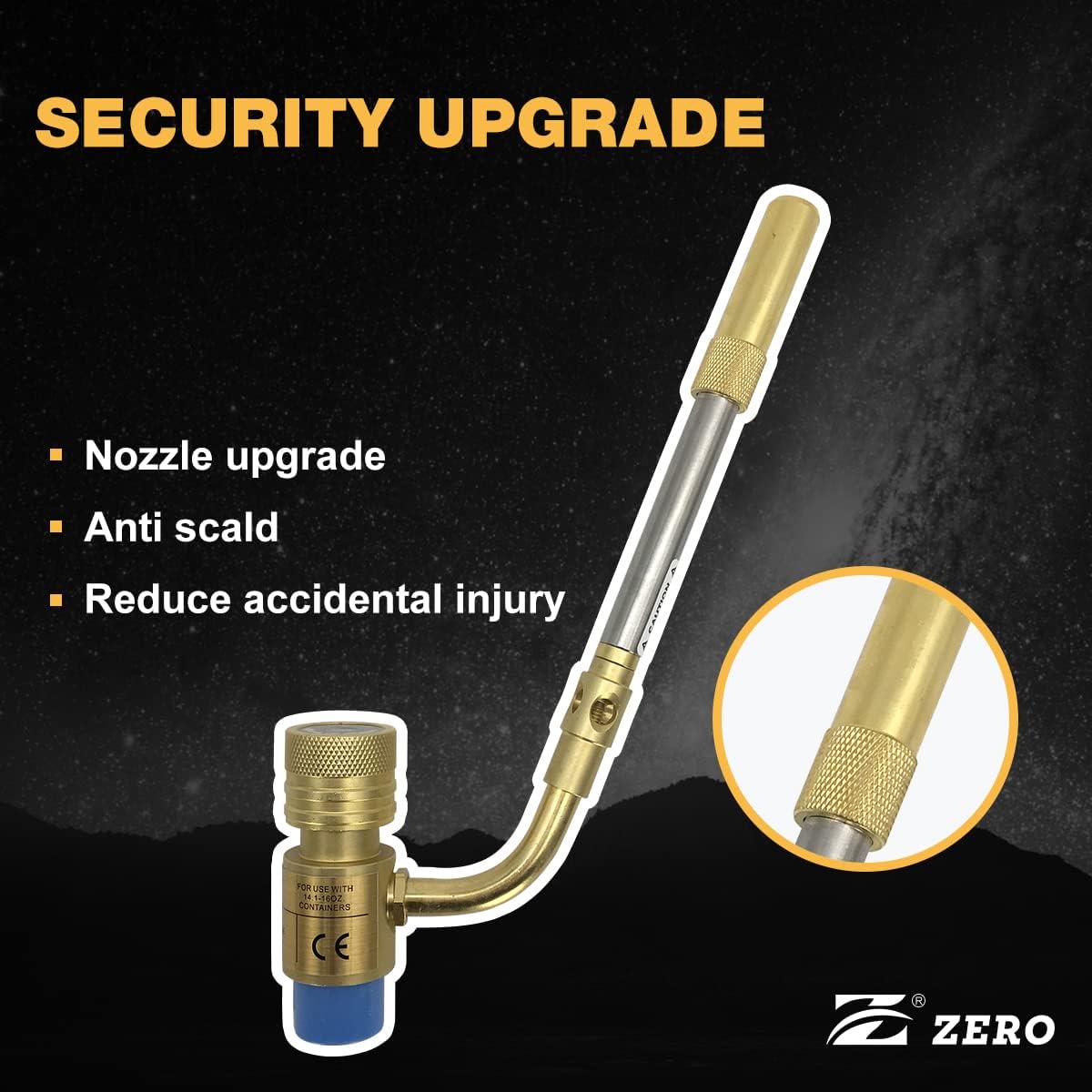 Z ero ZR-1 – Linterna de propano giratoria de 360, kit de soplete de soldadura de boquilla portátil, compatible con MAPP y Map Pro Fuel