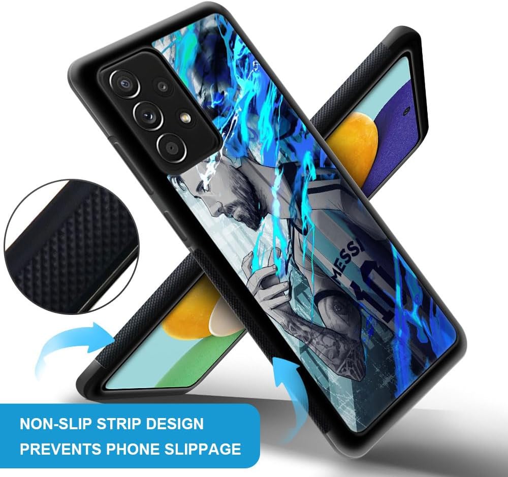 Henok Funda compatible con Samsung Galaxy A53 5G, Y A1 Jugador de Fútbol Diseño Retro con Antideslizante a prueba de golpes Protector de PC