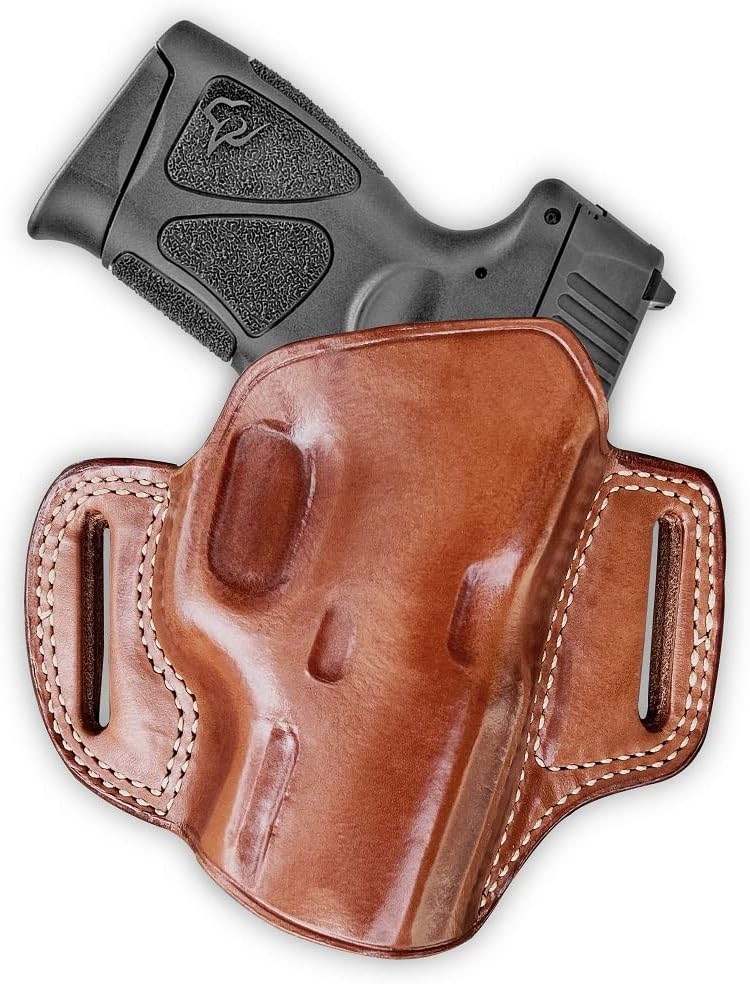 Premium The Ultimate – Funda de piel para panqueques OWB, parte superior abierta, se adapta a Taurus G3c 0.354 in Compact 3.20” BBL, dibujo a mano