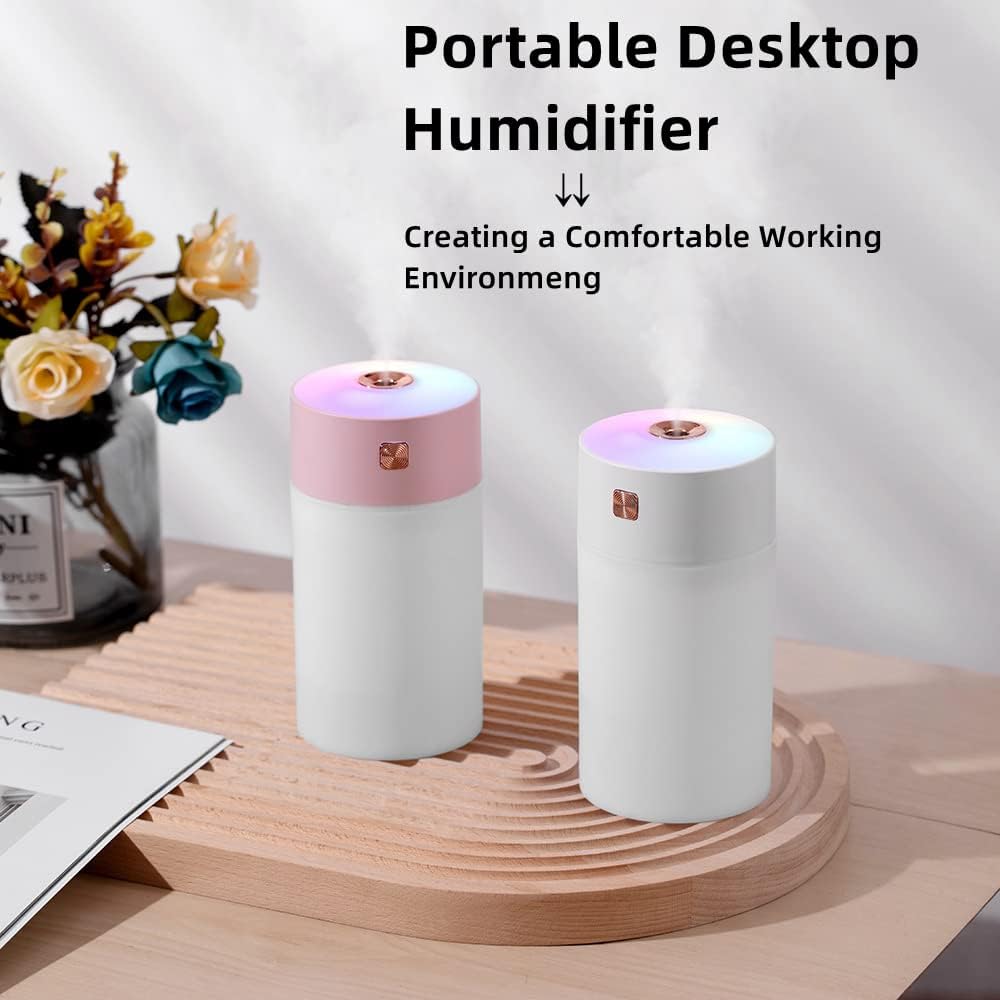 Aerfoyun Mini Humidifier,USB Colorful cool mist humidifier air humidifier humidifiers for bedroom2 Mist Modes, Auto Shut-OffSuper Quiet Portable
