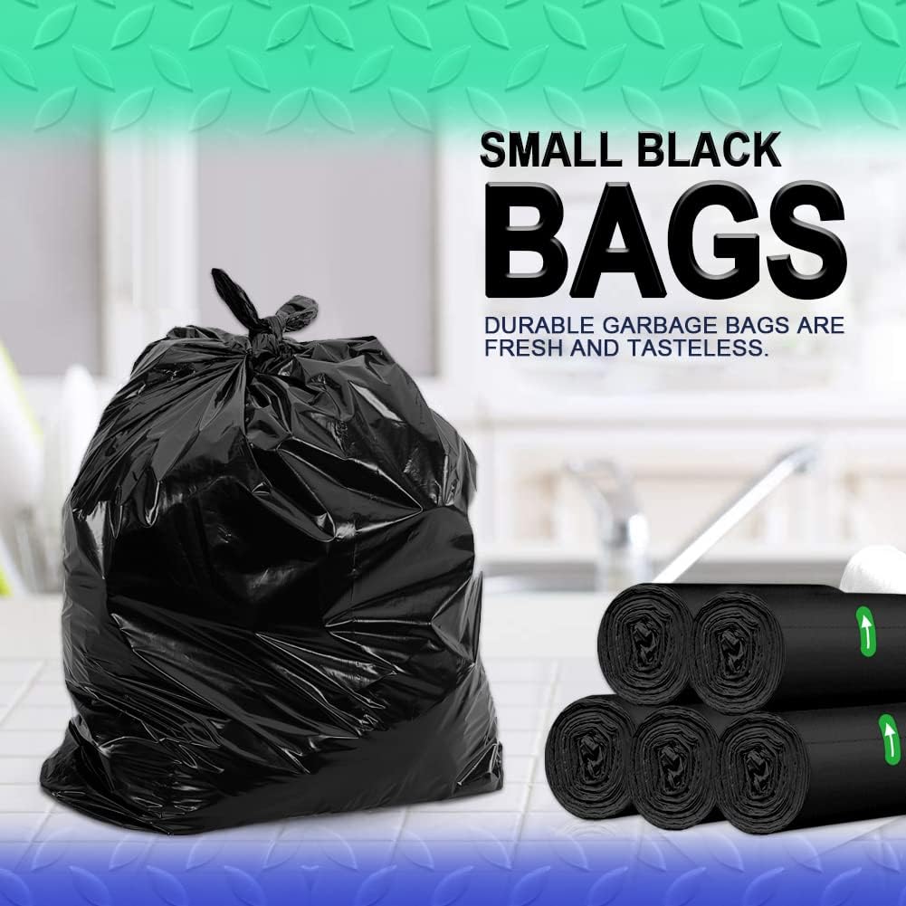 Bolsas de basura pequeñas de 5 litros, 100 unidades, color blanco, transparente, de 3 a 5 litros, para oficina, cubo de pedal de baño, cubo de