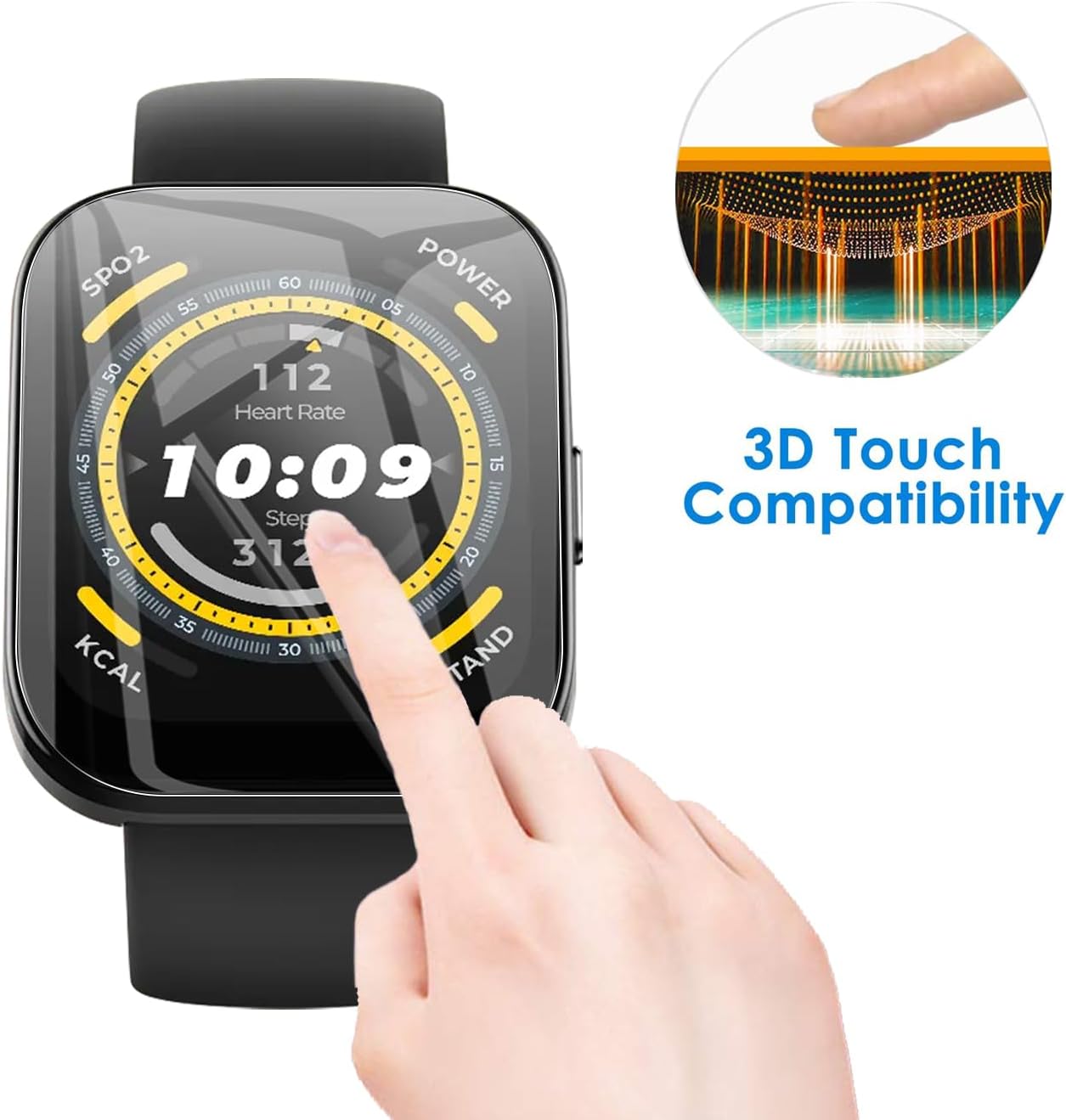 Natbok Paquete de 2 protectores de pantalla para Amazfit Bip 5, cobertura completa 3D, antiarañazos, sin burbujas, HD, transparente, flexible (no de