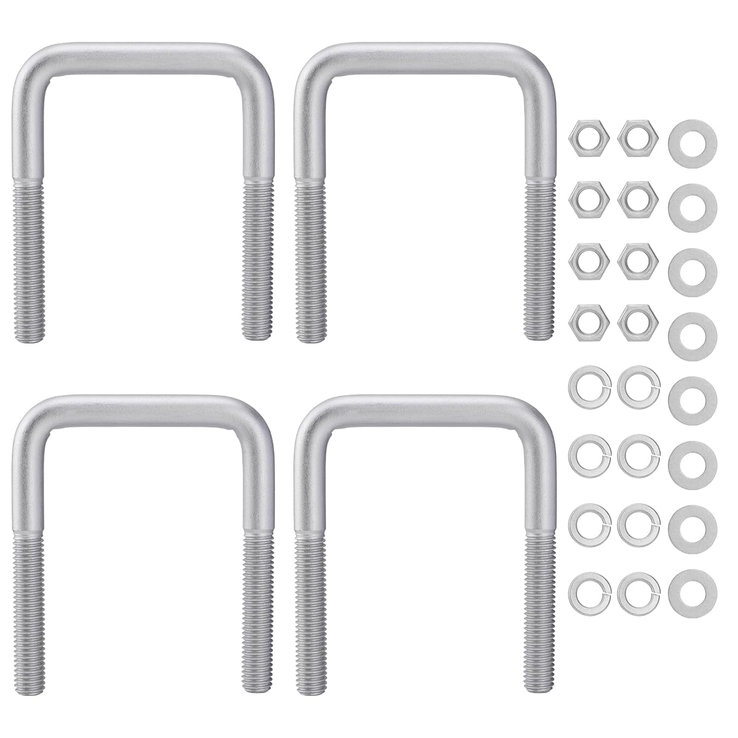 Perno en U cuadrado de grado 10.9, pernos en U para remolque de barco de 12 pulgadas de profundidad x 3 116 pulgadas de ancho x 4 516 pulgadas,