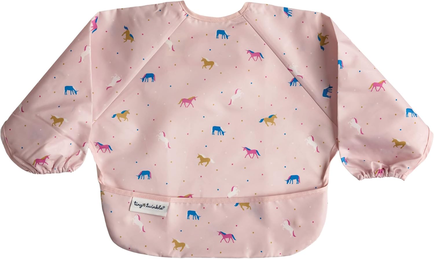Tiny Twinkle Babero de bebé a prueba de desorden, traje de babero de manga completa, babero impermeable para niños pequeños, lavable a máquina,