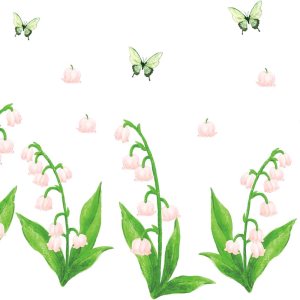 Calcomanías de pared de flores rosas y plantas verdes, calcomanías de pared de vinilo extraíble con mariposas para sala de estar, dormitorio, Calcomanías de pared de flores rosas y plantas verdes, calcomanías de pared de vinilo extraíble con mariposas para sala de estar, dormitorio,