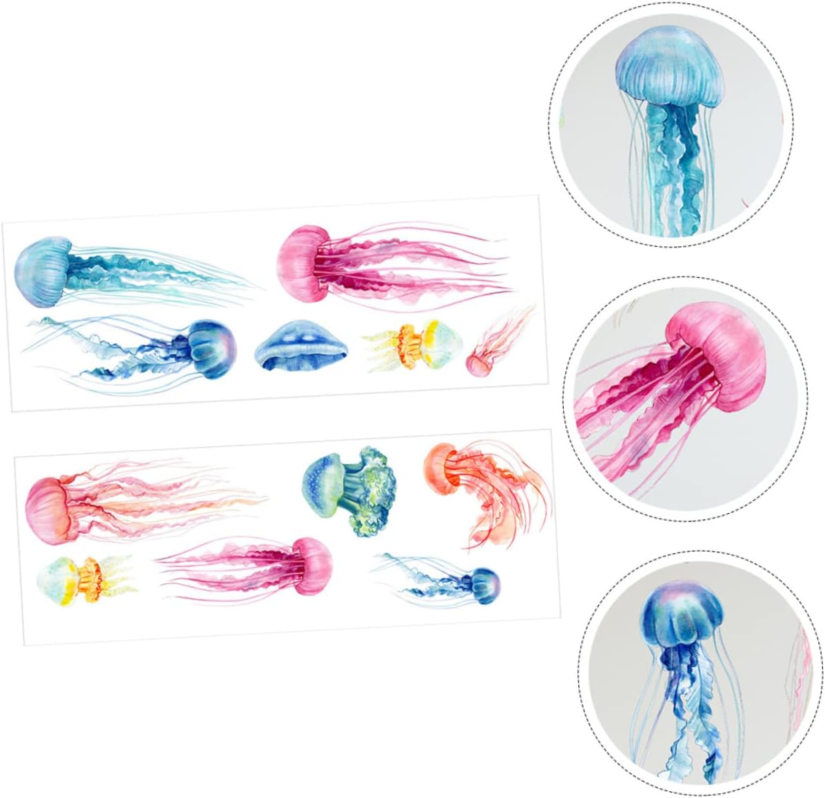 Abaodam 36 Pcs Jellyfish Wall Sticker Undersea Decor Stickers Seajelly Mural Stickers Sea Life Animals Wall Stickers Underwater Wall Sticker Sea