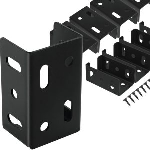 8 piezas de soporte de vinilo de acero al carbono resistente Q235 con recubrimiento en polvo negro para panel de cercado de vinilo para conexión de 8 piezas de soporte de vinilo de acero al carbono resistente Q235 con recubrimiento en polvo negro para panel de cercado de vinilo para conexión de